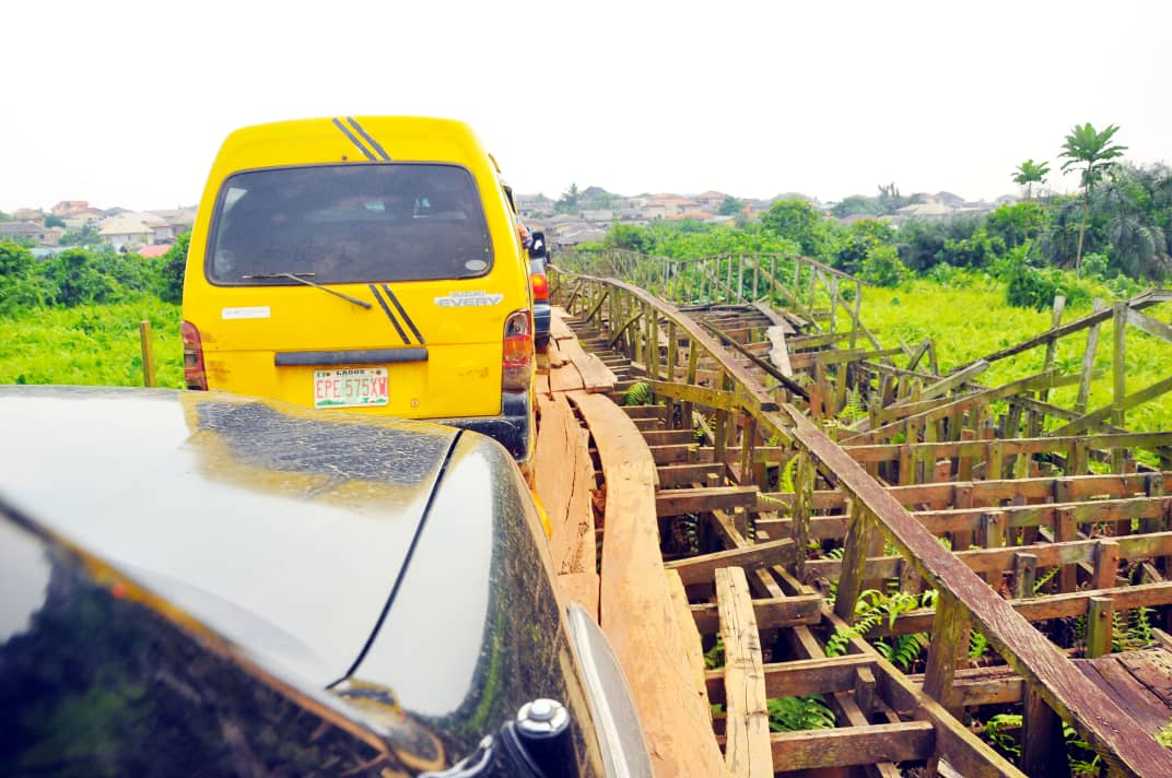 Revealed: Why motorists prefer plying dangerous plank bridge instead of road in Lagos