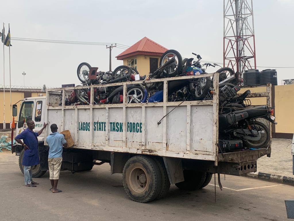 Lagos Taskforce impounds 1,654 motorcycles in two weeks
