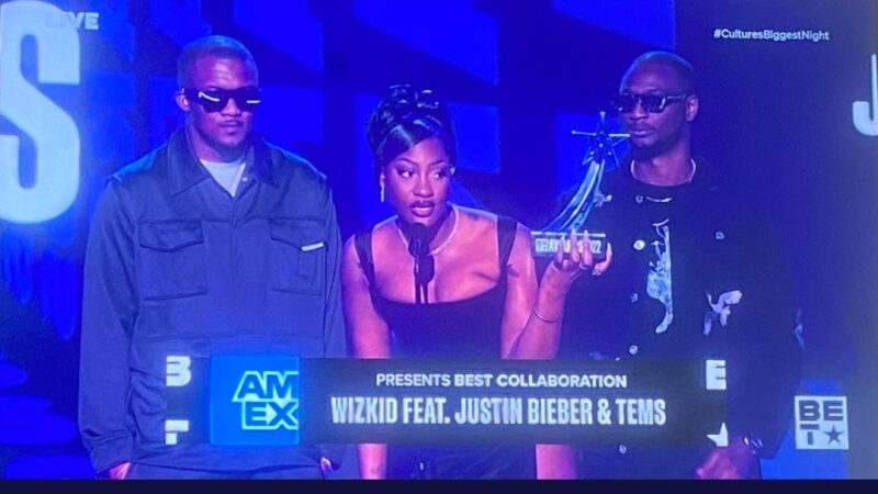 Wizkid, Tems, Justin Bieber clinch best collaboration award at BET