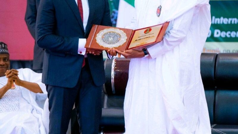 Tony Elumelu receives Nigerian Army award for empowering widows of slain soldiers (Photos)