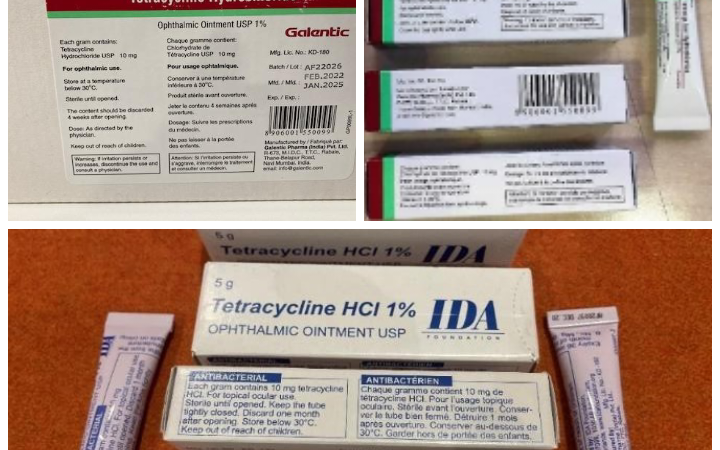 NAFDAC notifies public of quality issues with Tetracycline Hydrochloride Ophthalmic Ointment USP 1%