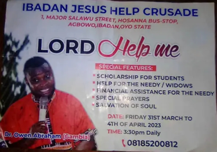 Pastor disappears with phones, money of worshippers during crusade