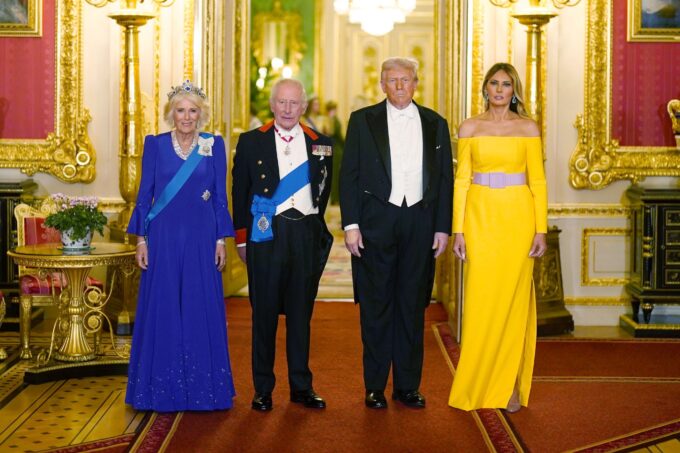 From left to right: Queen Camilla, King Charles III, Donald Trump and Melania Trump at a Royal Banquet held in Windsor Castle during Trump’s second state visit to the UK on September 17, 2025. Photo credit: The official X handle of the Royal Family. Source: X.